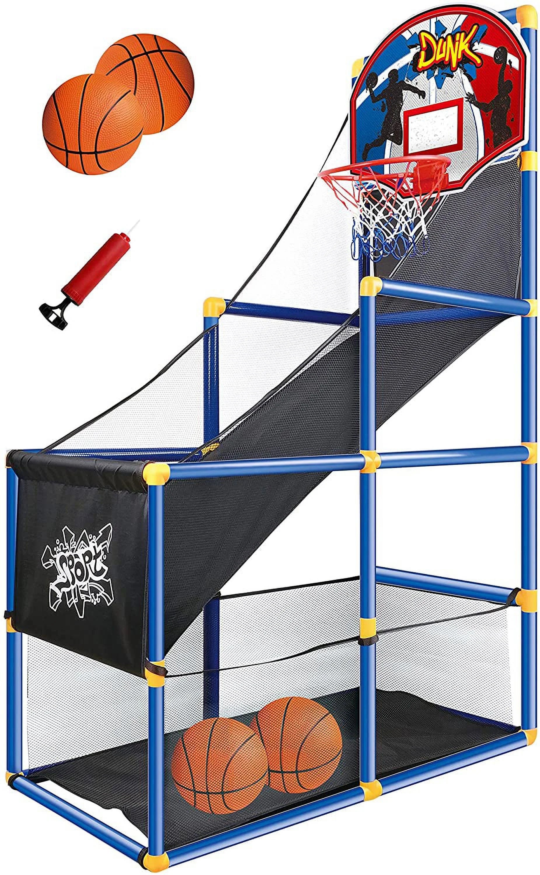 Kids Arcade Basketball Game Set with 4 Balls and Hoop Q560