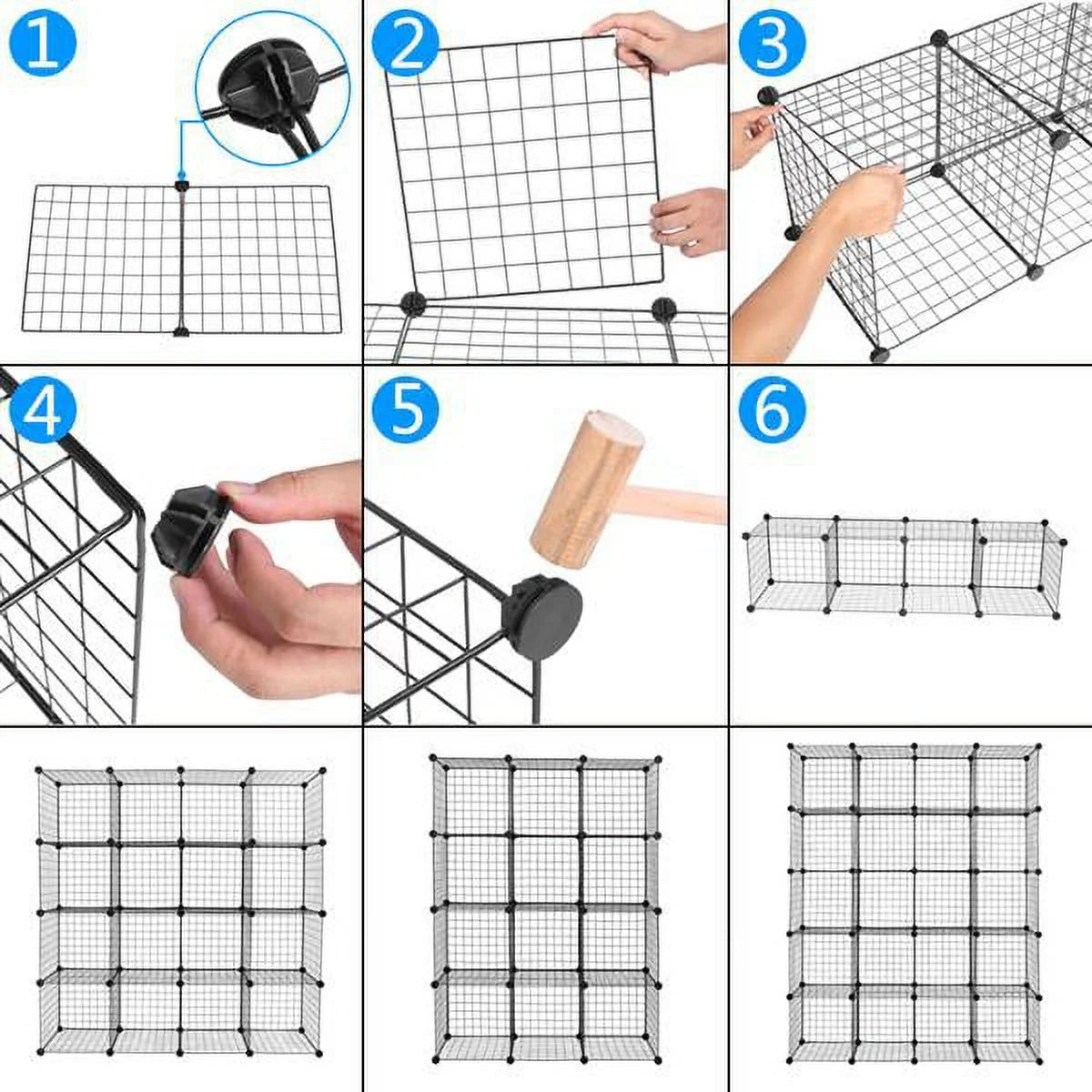 20-Cube Metal Grid Storage Shelves Organizer Bookcase S887736