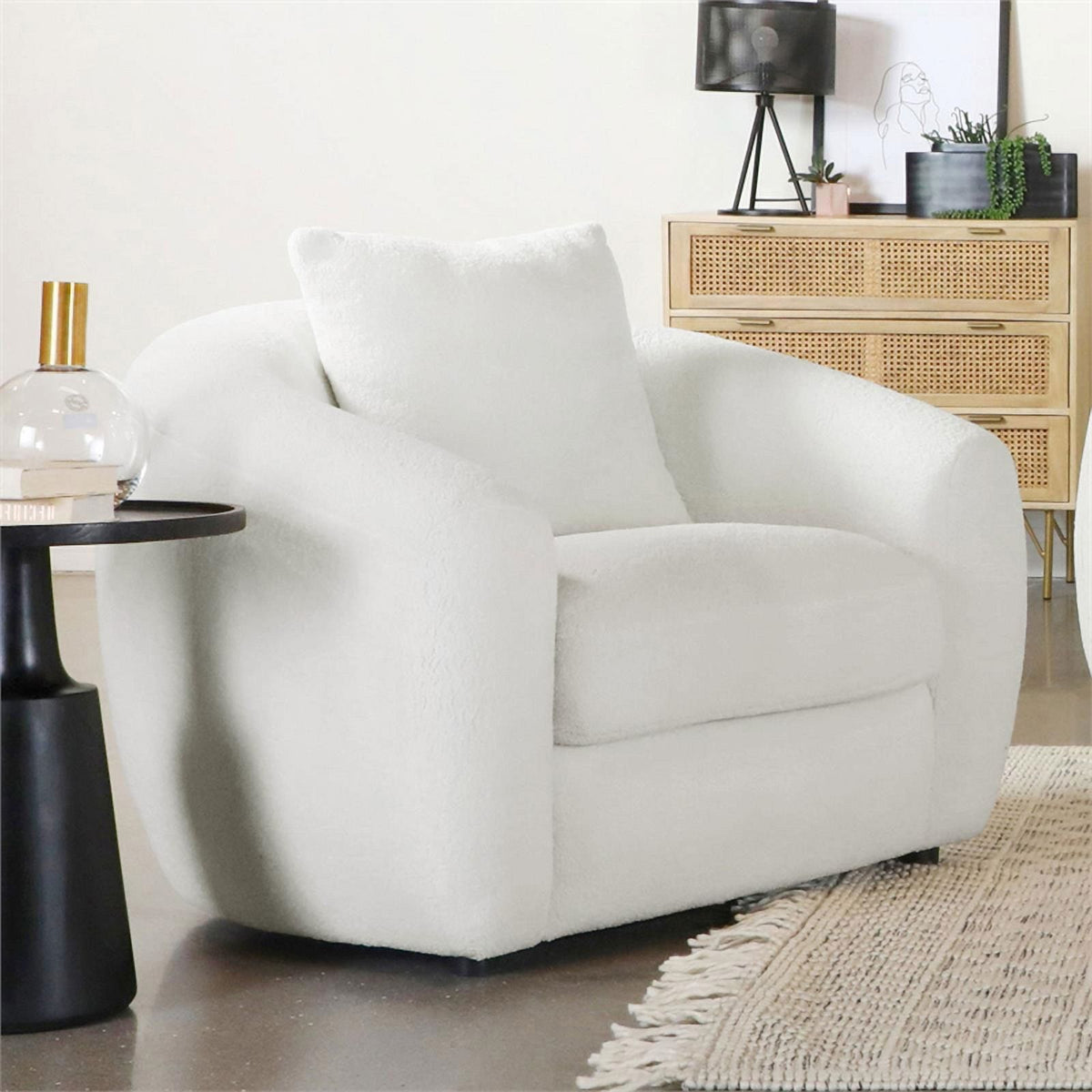White Upholstered Tight Back Chair C912