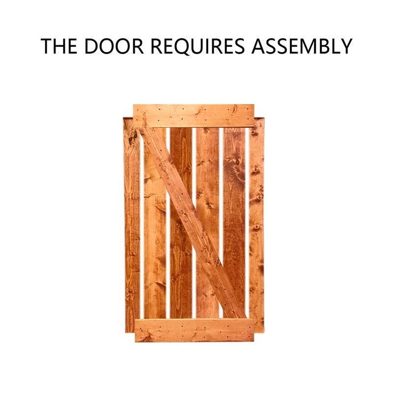 Red Walnut Stained Pine Wood Interior Sliding Barn Door with Hardware Kit L8720