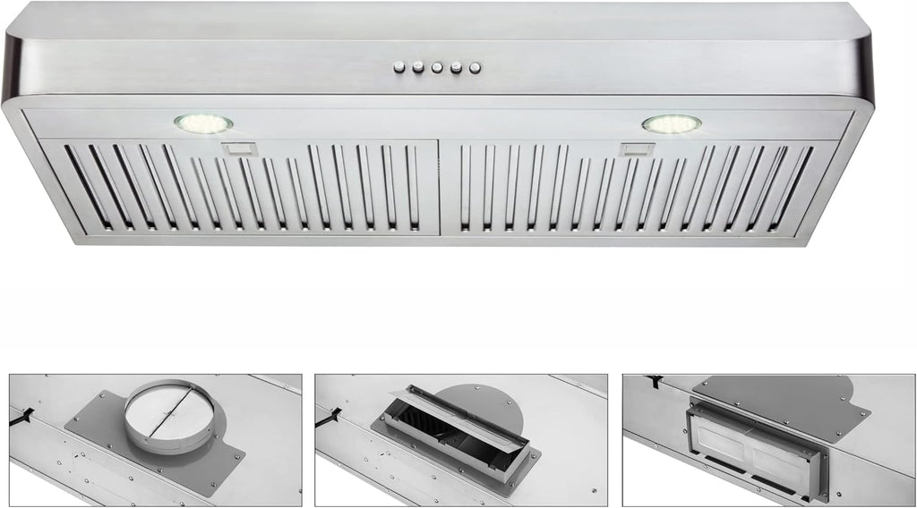30 Inch Under Cabinet Range Hood, Stainless Steel, 400 CFM O87745