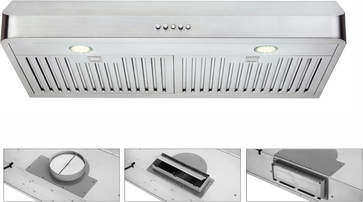30 Inch Under Cabinet Range Hood, Stainless Steel, 400 CFM O87745