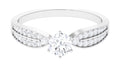Moissanite Engagement Ring with Side Stones, 1 Carat, 925 Sterling Silver N664978