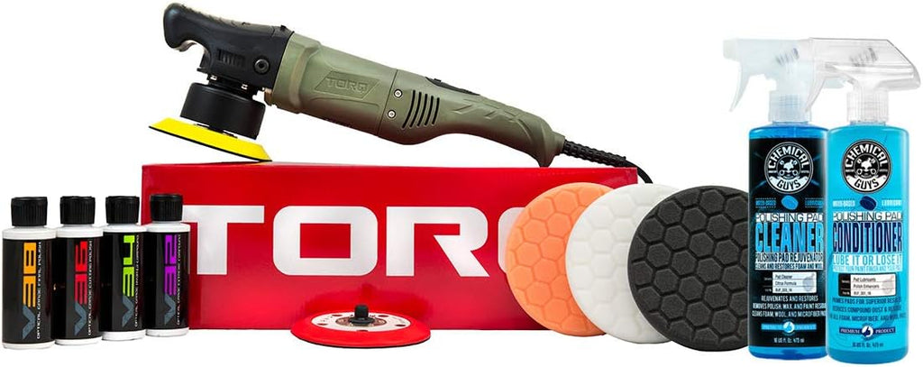 TORQ 10FX Random Orbital Polisher Kit with Pads, Pad Cleaner & Conditioner, Polishes & Compounds (11 Items) P941766