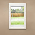 White Cordless Faux Wood Blind 72 in. W x 84 in. L G855181