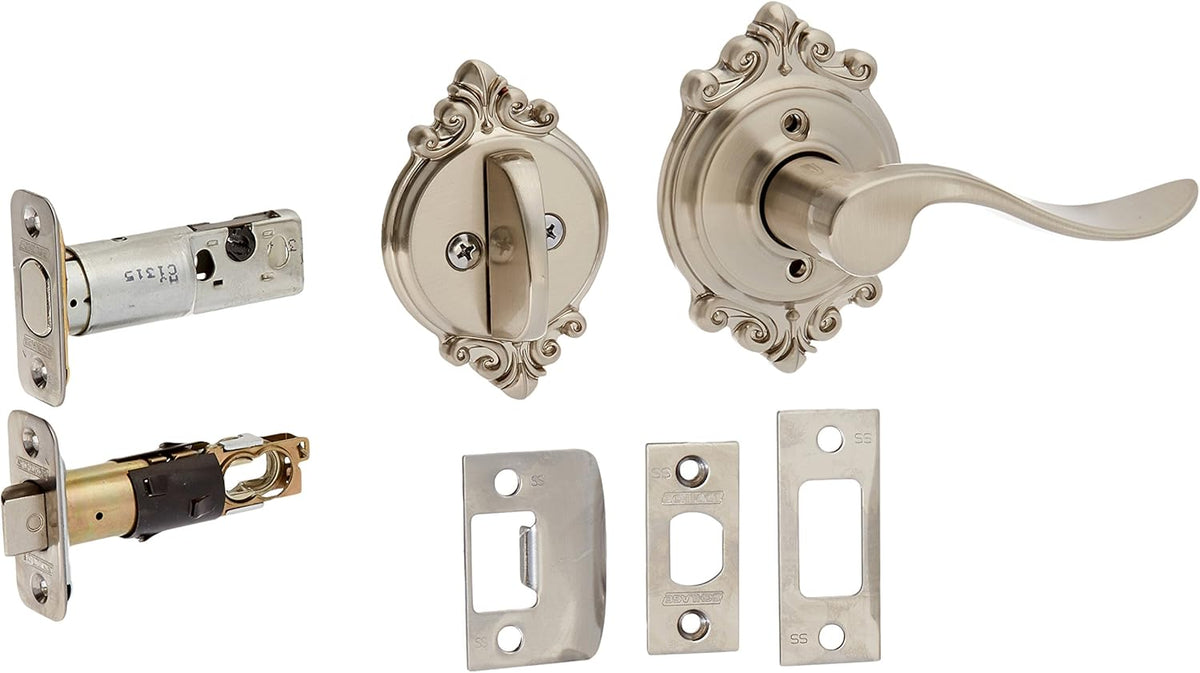 Satin Nickel Interior Lever Set with Single C, Pack of 2 O665028