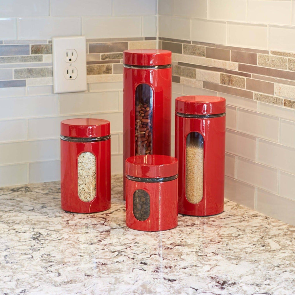 Glass and Stainless Steel Canister Set M38344