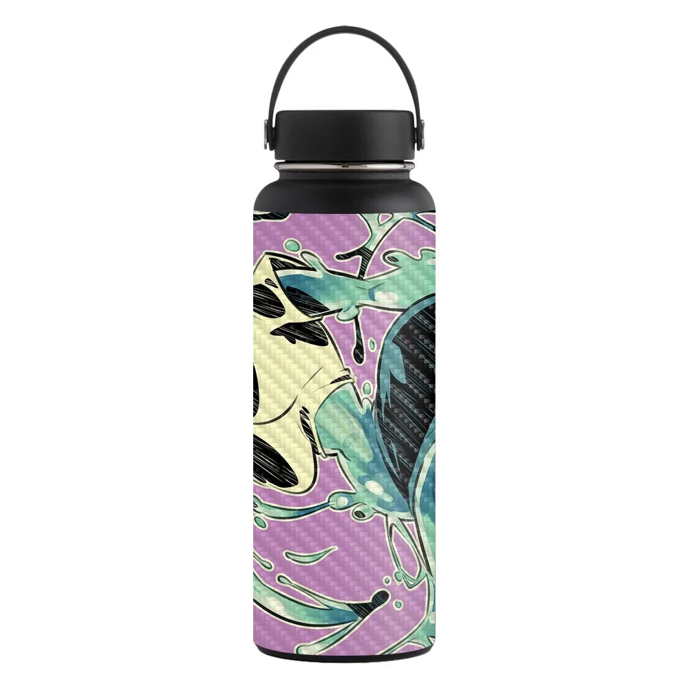 Carbon Fiber Skin Compatible With Hydro Flask 40 oz. Wide Mouth Sticker Design F1605