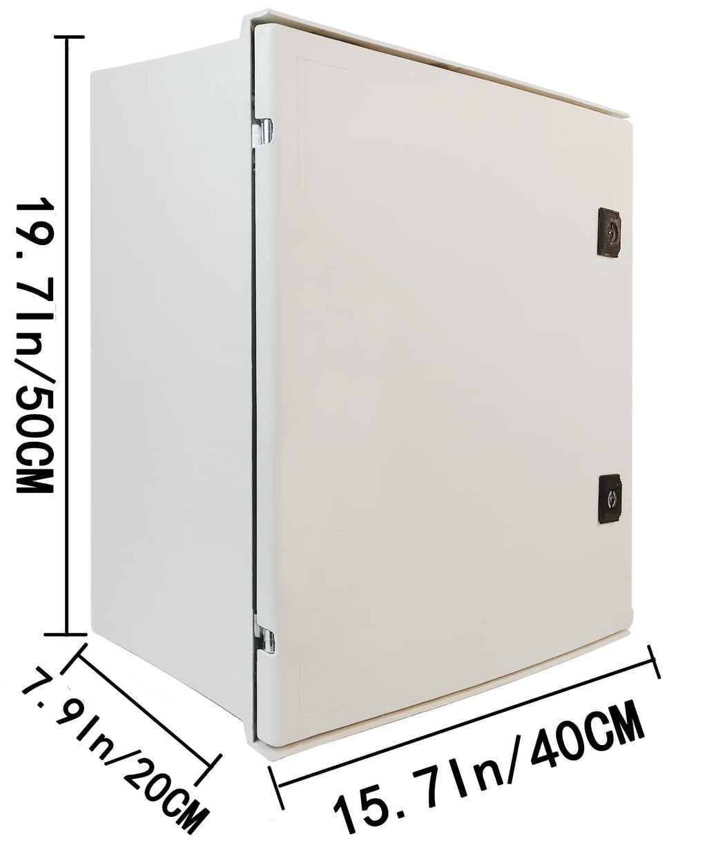19.7×15.7×7.9 Fiberglass IP65 Weatherproof Wall-Mounted Electrical Enclosure Box G65140