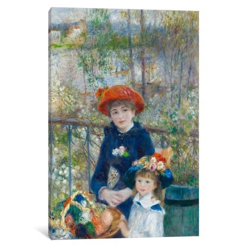 Two Sisters (On The Terrace) 1881 Gallery Wrapped Canvas Art Print V281