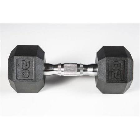 20 lbs PVC Hex Dumbbell with Chrome Ergo Handle A542056