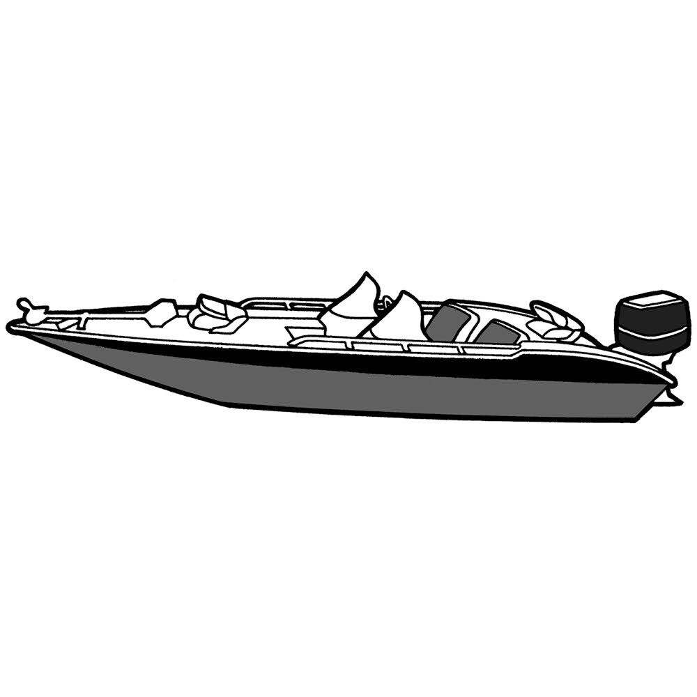 Grey Poly-Guard Boat Cover for 18.5 Wide Bass Boats C469