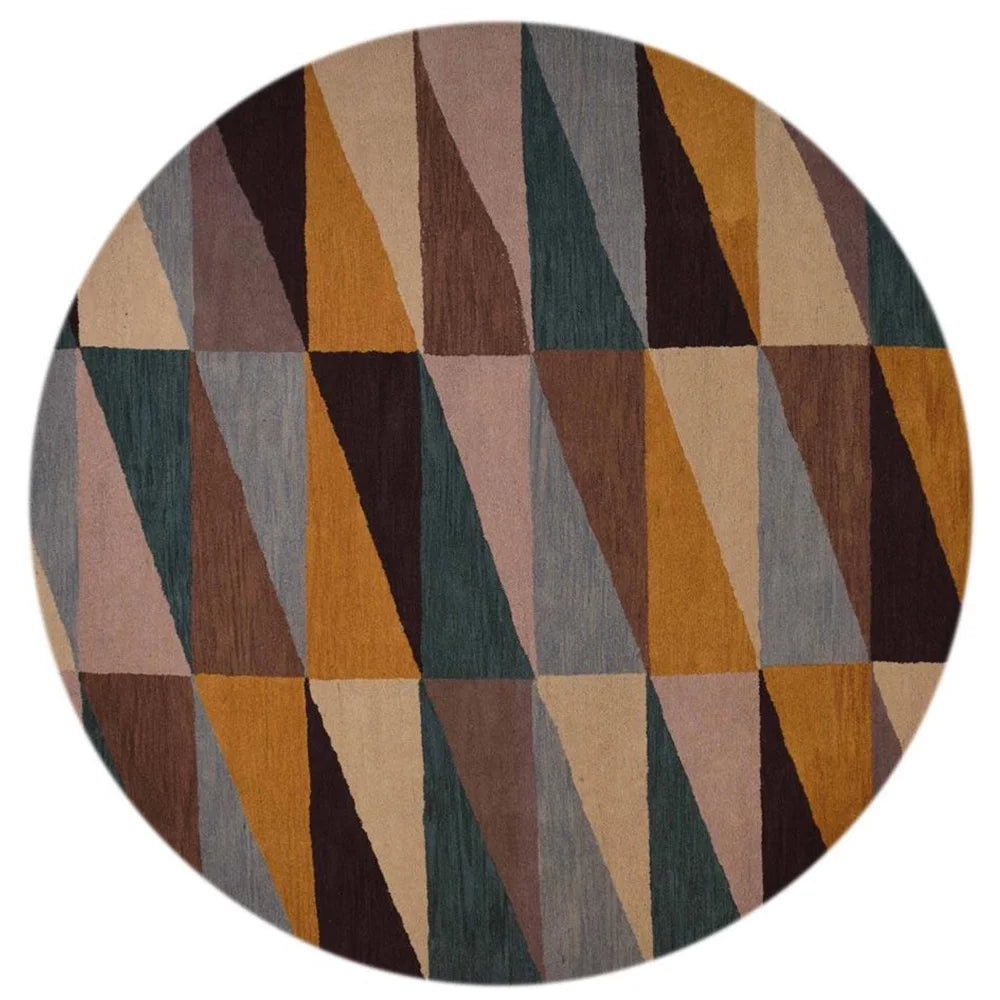 Hand Tufted Wool Round Multicolor Area Rug B76940