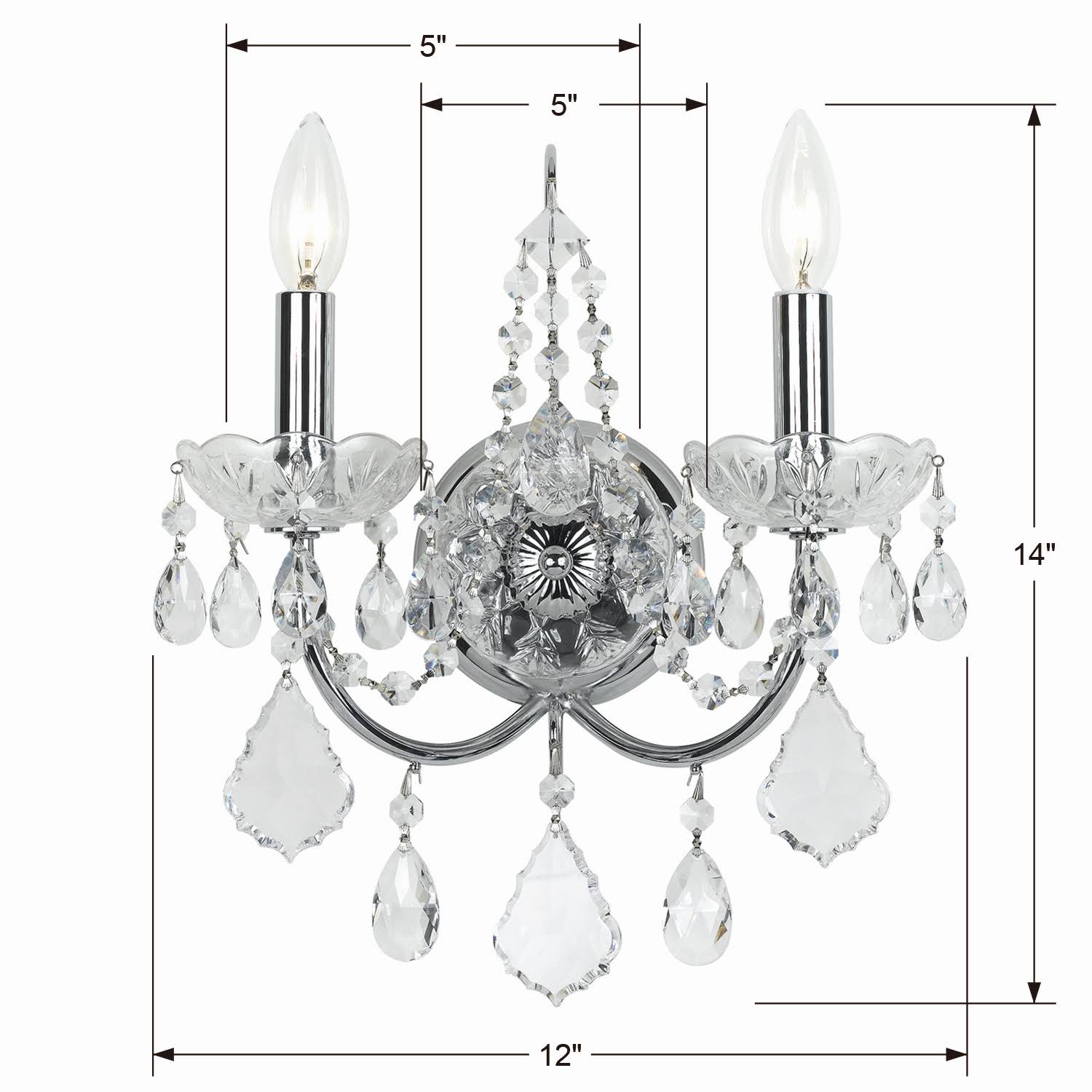 Chrome Crystal Sconce A4417