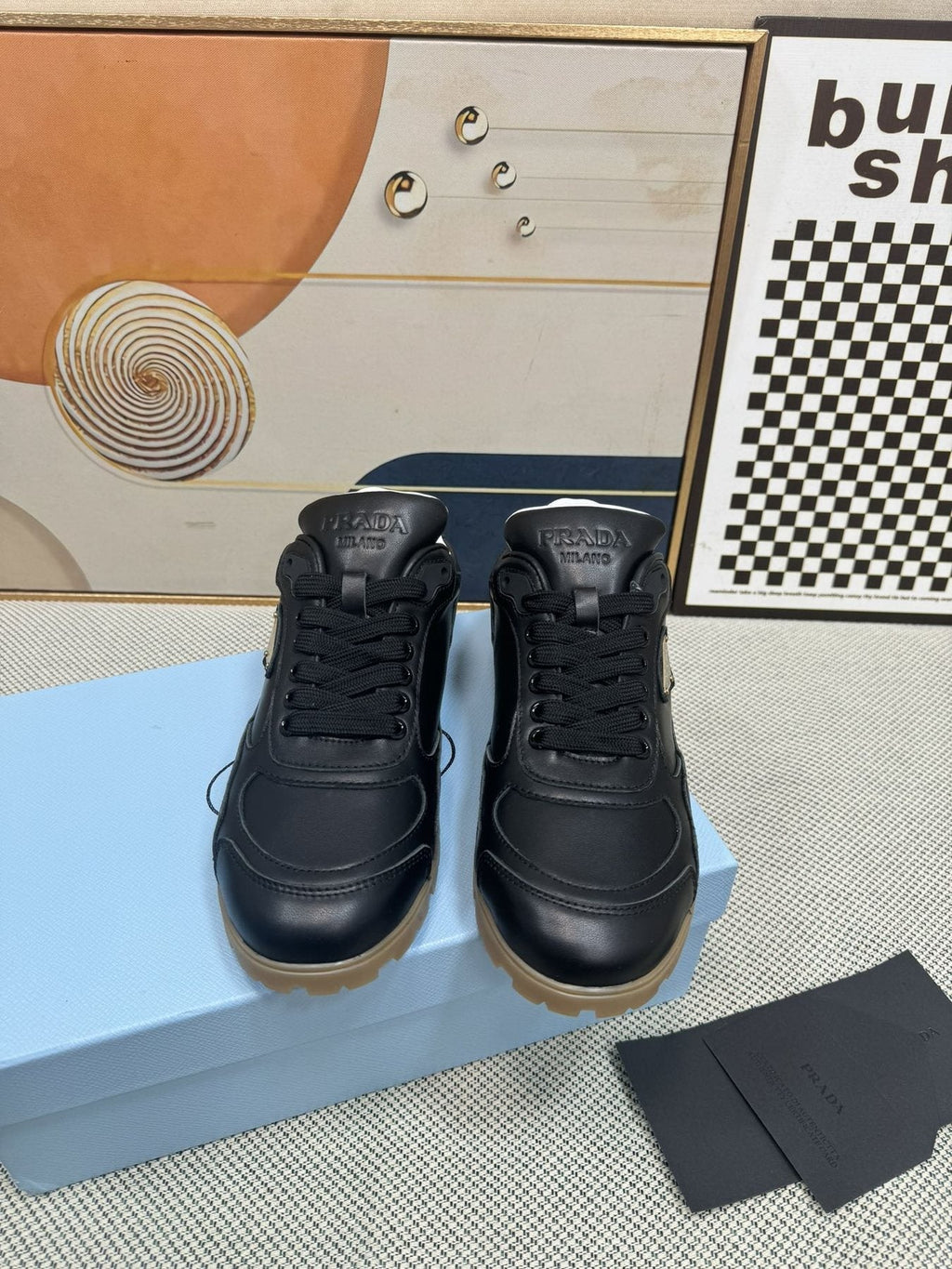 Prada Triangle Logo Low-Top Sneakers - Lug Sole